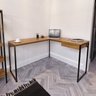 Escrivaninha em L Industrial com Gaveta 133x120cm M-1741 Brigatto - 1