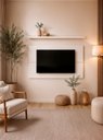 Ver imagem 1 de Painel para TV com Prateleira 150cm Retro MDF Branco Dallas - On Móveis