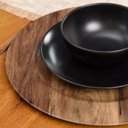 Ver imagem 2 de Sousplat Galles Flat Wood Dark 33 cm Copa&Cia Copa & Cia