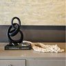 Escultura Abstrata Infinito Elos Preta Decoração Luxo 30cm - 3
