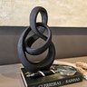 Escultura Abstrata Infinito Elos Preta Decoração Luxo 30cm - 2