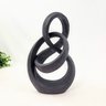 Escultura Abstrata Infinito Elos Preta Decoração Luxo 30cm - 6
