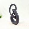 Escultura Abstrata Infinito Elos Preta Decoração Luxo 30cm - 4