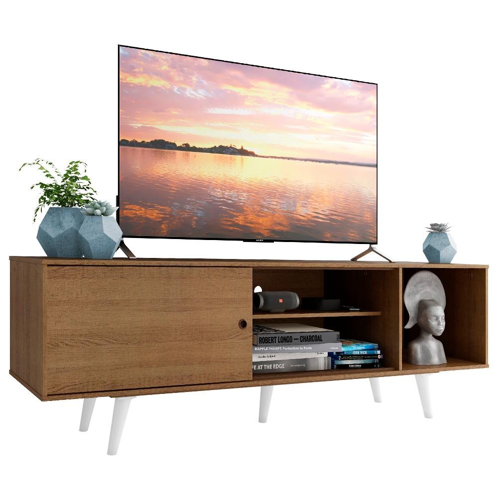 Rack Madesa Dubai para Tv até 65 Polegadas com Pés - Rustic/branco - 3