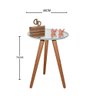 Mesa de Canto Tripé com Espelho 45cm Branca 70cm - 3