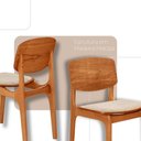 Ver imagem 5 de Mesa Patros Tampo 120 Laminado Barril com 4 Cadeiras Malta Gold Moderna Mobília