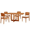 Ver imagem 2 de Mesa Patros Tampo 120 Laminado Barril com 4 Cadeiras Malta Gold Moderna Mobília