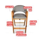 Ver imagem 6 de Kit 4 Banqueta Alta de Madeira Amêndoa Noah com Corino Caramelo e Linho Cinza - Arkell