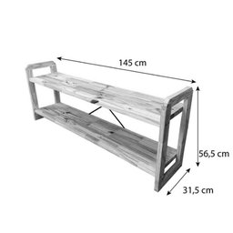Rack de TV de Madeira Pinus Linea com 3 Gavetas Carvalho - 7