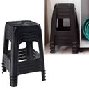 Ver imagem 3 de Kit 2 Banquetas de Plástico Preta Banquinho Empilhável
