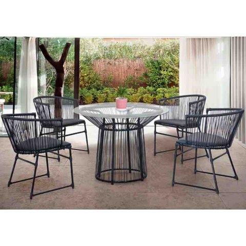 Conjunto Marrocos 4 Cadeiras 1 Mesa Verde/areia Famais