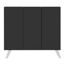 Ver imagem 2 de Sapateira Retrô 3 Portas Nina Multimóveis V6018 Preta/Branca Preto/Branco