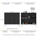 Ver imagem 5 de Sapateira Retrô 3 Portas Nina Multimóveis V6018 Preta/Branca Preto/Branco
