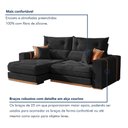 Ver imagem 7 de Sofa Retratil e Reclinavel Montreal 250cm 3 Lugares Kc Rei de Casa Veludo Preto