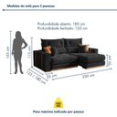 Ver imagem 4 de Sofa Retratil e Reclinavel Montreal 250cm 3 Lugares Kc Rei de Casa Veludo Preto