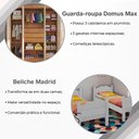 Ver imagem 3 de Kit Quarto Beliche Madrid com Grades Guarda Roupa Domus Max 4 Portas Branco Off White