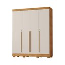 Ver imagem 6 de Kit Quarto Beliche Madrid com Grades Guarda Roupa Domus Max 4 Portas Branco Off White