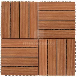 Kit 10 Placas Deck Madeira com Base Plástica Friso Antiderrapante 30cmx30cm MaderSilva - 4