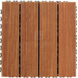 Kit 10 Placas Deck Madeira com Base Plástica Friso Antiderrapante 30cmx30cm MaderSilva - 3