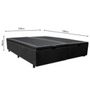 Ver imagem 4 de Base Box Baú para Cama Casal Queen 158x198cm Bipartido Liz S05 Suede Bordado Preto - Mpozenato