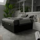 Ver imagem 2 de Base Box Baú para Cama Casal Queen 158x198cm Bipartido Liz S05 Suede Bordado Preto - Mpozenato