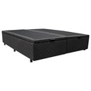 Ver imagem 1 de Base Box Baú para Cama Casal Queen 158x198cm Bipartido Liz S05 Suede Bordado Preto - Mpozenato