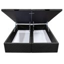 Ver imagem 3 de Base Box Baú para Cama Casal Queen 158x198cm Bipartido Liz S05 Suede Bordado Preto - Mpozenato