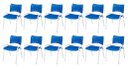 Ver imagem 2 de Cadeira Iso Base Branco Escola, Escritório Azul Kit 12 Un