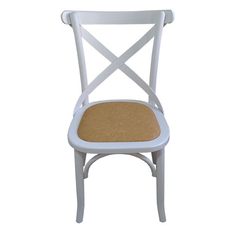 Cadeira Katrina Assento Rattan Sintético Branco