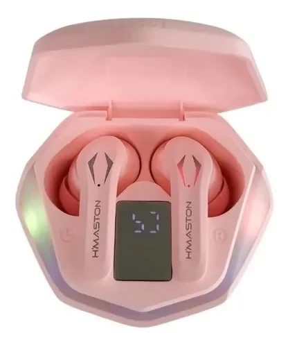 Fone de Ouvido Gamer sem Fio Bluetooth 5.1 Wireless Microfone Cor Rosa - 1