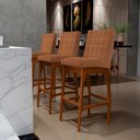Ver imagem 2 de Kit 02 Banquetas Alta Para Cozinha Sala De Jantar Fixa Mila B04 Bouclê Terracota - Lyam Decor