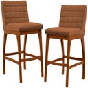 Ver imagem 1 de Kit 02 Banquetas Alta Para Cozinha Sala De Jantar Fixa Mila B04 Bouclê Terracota - Lyam Decor