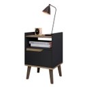 Ver imagem 6 de Mesa de Cabeceira com Gaveta e Nicho Modelo Gabriela Retrô:preto