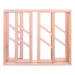 Janela Vitro de Madeira 100x120x12 Vidro Diagonal Sala Quarto - 1