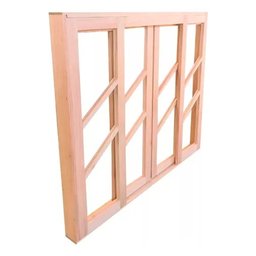 Janela Vitro de Madeira 100x120x12 Vidro Diagonal Sala Quarto - 2
