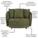 Ver imagem 5 de Poltrona Decorativa Maya Pes Madeira Linho Color Trend e Courino Tca 307 Tcs 727 Moll