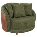 Ver imagem 1 de Poltrona Decorativa Maya Pes Madeira Linho Color Trend e Courino Tca 307 Tcs 727 Moll