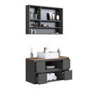 Ver imagem 7 de Armários Modulares de Banheiro Crart-CON007 5 Portas 4 Gavetas 88,4cm Grafite Multimóveis
