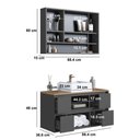 Ver imagem 2 de Armários Modulares de Banheiro Crart-CON007 5 Portas 4 Gavetas 88,4cm Grafite Multimóveis