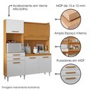 Ver imagem 4 de Kit Cozinha Compacta 6 Portas Selena 182 Cm Cinamomo Branco Armoveis