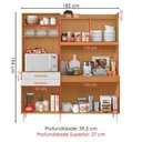 Ver imagem 3 de Kit Cozinha Compacta 6 Portas Selena 182 Cm Cinamomo Branco Armoveis