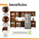 Ver imagem 4 de Armário de Cozinha Completa com Adega 9 Portas 3 Gavetas Favorita Preto/Nature