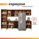 Ver mais imagens de Armário de Cozinha Completa com Adega 9 Portas 3 Gavetas Favorita Preto/Nature
