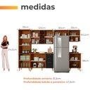 Ver imagem 3 de Armário de Cozinha Completa com Adega 9 Portas 3 Gavetas Favorita Preto/Nature