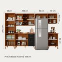 Ver imagem 4 de Armário De Cozinha Completa Com Adega 9 Portas 3 Gavetas Favorita Preto/Nature