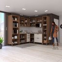 Ver imagem 2 de Cozinha Modulada Completa com 8 Peças Vidro Reflecta Tampos e Paneleiro Aspen Luciane Móveis