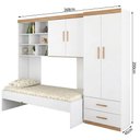 Ver imagem 2 de Quarto Infantil Chiara 4 Portas 2 Gavetas MDP Branco Carvalho