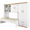 Ver imagem 1 de Quarto Infantil Chiara 4 Portas 2 Gavetas MDP Branco Carvalho