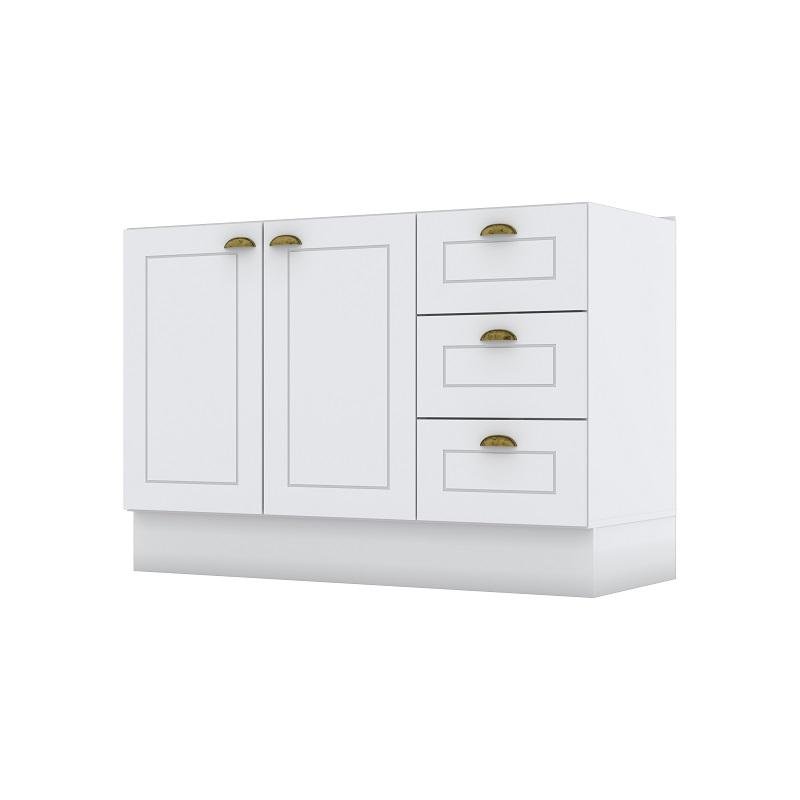 Cozinha Compacta Nova York 4 Peças Clássica Henn 100% MDF Branco - 4