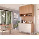 Ver imagem 1 de Cozinha Modulada Completa Divina 3 Peças 1 Aéreo + 1 Balcão + Complemento Cz008 Freijó Off White